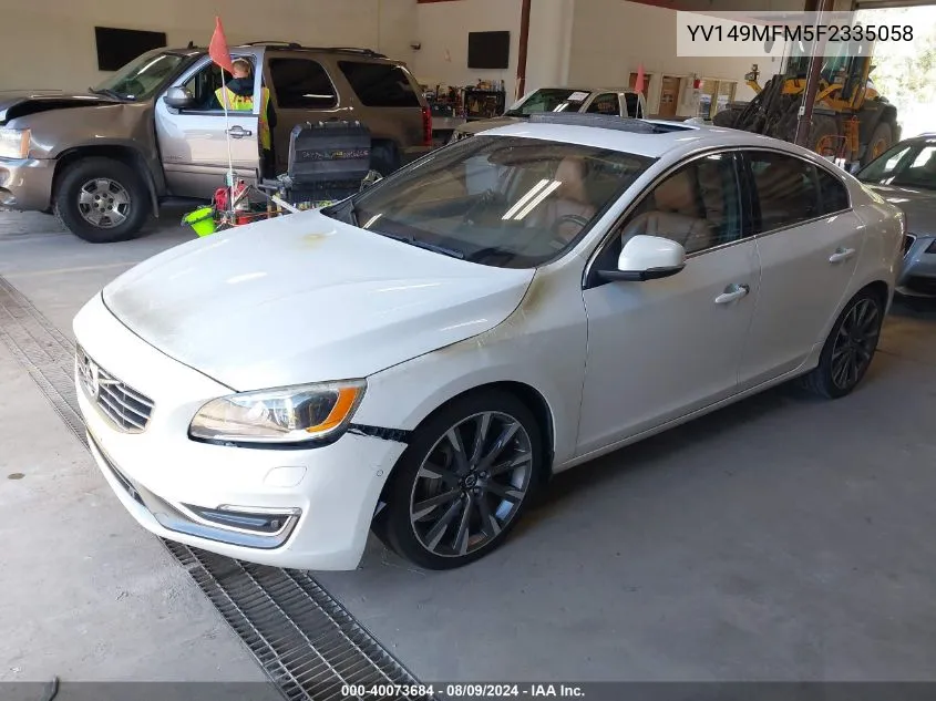 2015 Volvo S60 Platinum VIN: YV149MFM5F2335058 Lot: 40073684