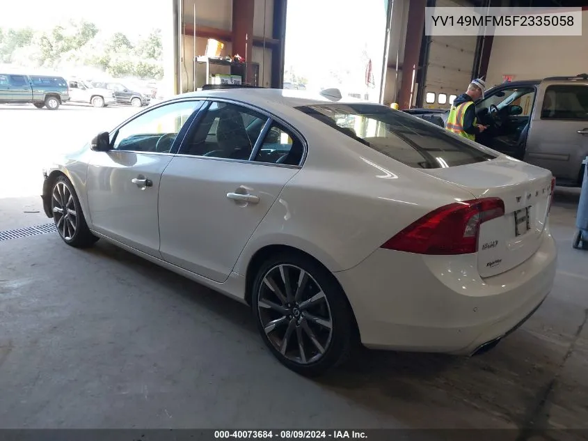 YV149MFM5F2335058 2015 Volvo S60 Platinum