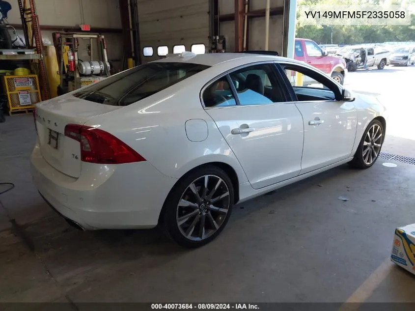 2015 Volvo S60 Platinum VIN: YV149MFM5F2335058 Lot: 40073684