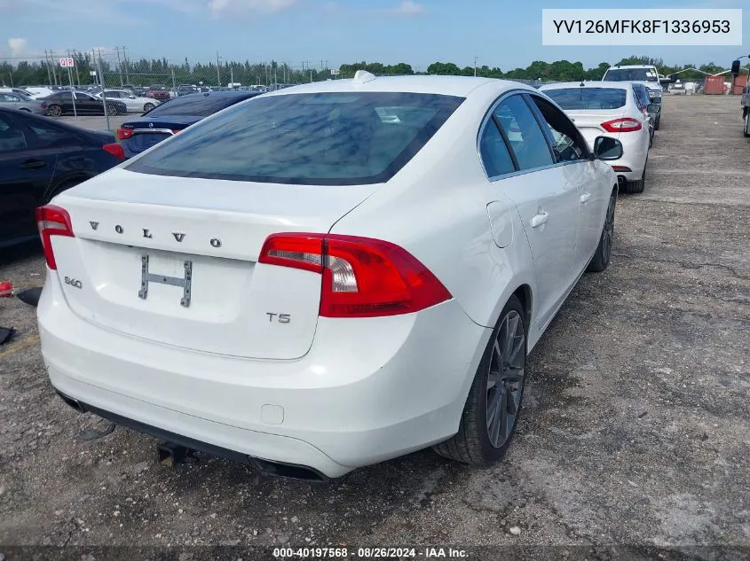 YV126MFK8F1336953 2015 Volvo S60 T5 Premier