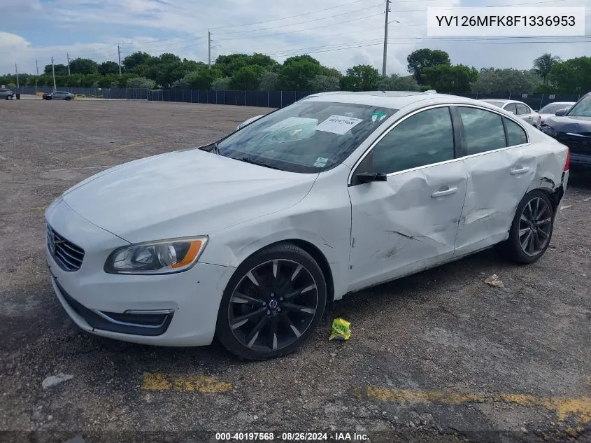 2015 Volvo S60 T5 Premier VIN: YV126MFK8F1336953 Lot: 40197568