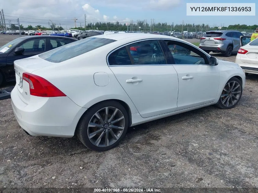 2015 Volvo S60 T5 Premier VIN: YV126MFK8F1336953 Lot: 40197568