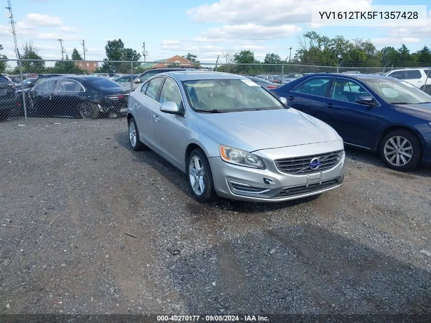 YV1612TK5F1357428 2015 Volvo S60 T5 Premier