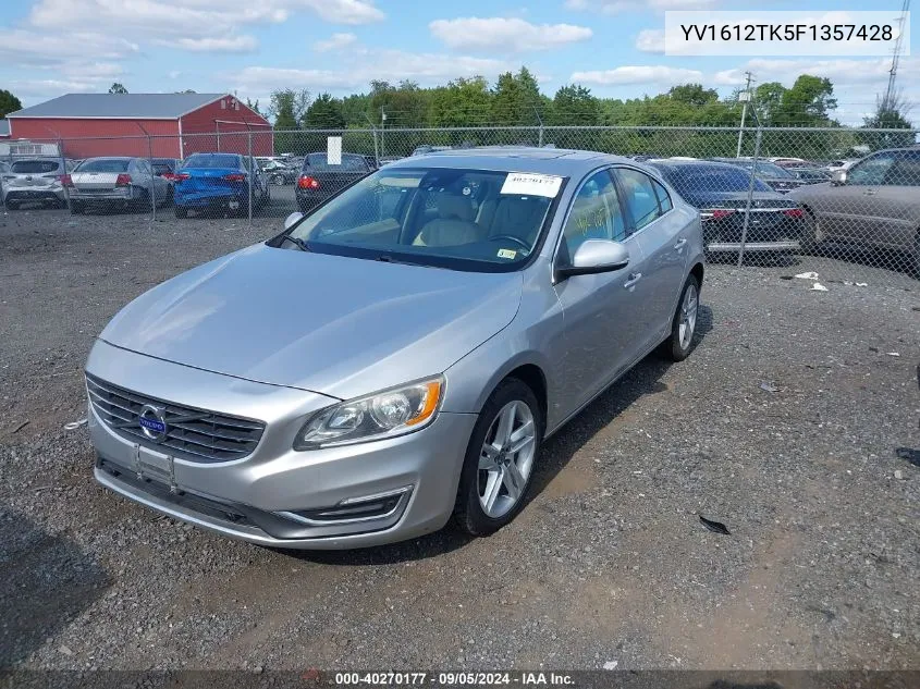 YV1612TK5F1357428 2015 Volvo S60 T5 Premier