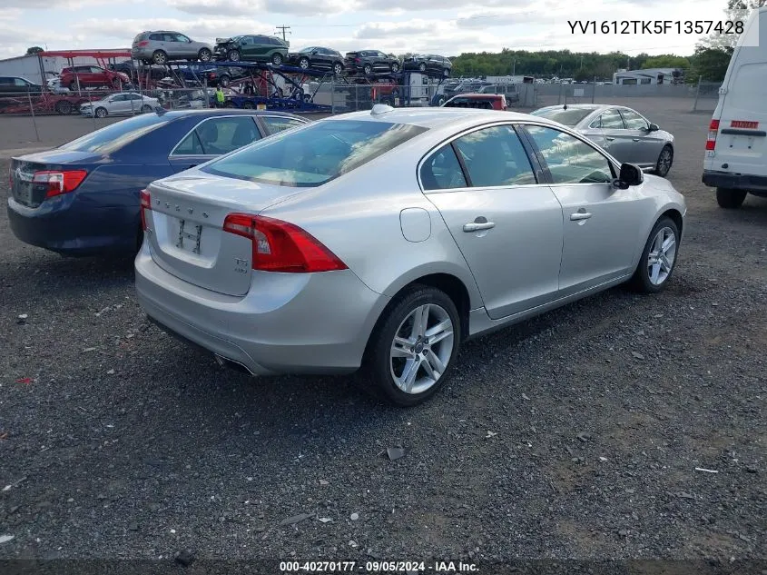 YV1612TK5F1357428 2015 Volvo S60 T5 Premier