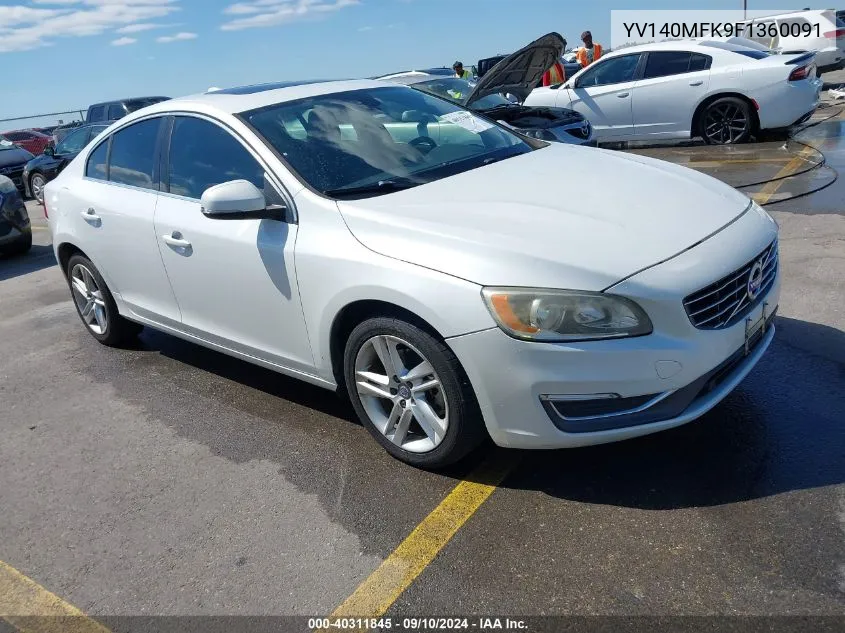 YV140MFK9F1360091 2015 Volvo S60 T5 Premier