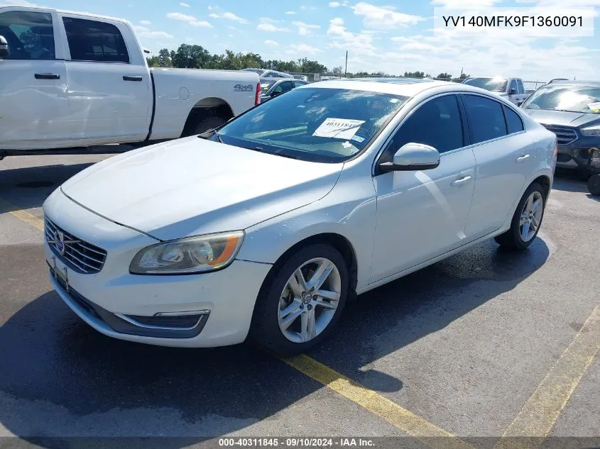 YV140MFK9F1360091 2015 Volvo S60 T5 Premier