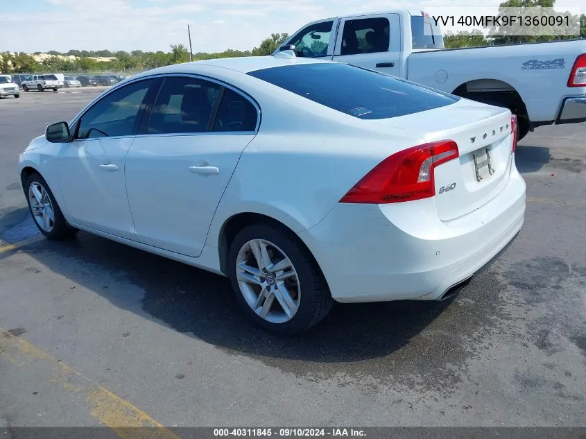 YV140MFK9F1360091 2015 Volvo S60 T5 Premier