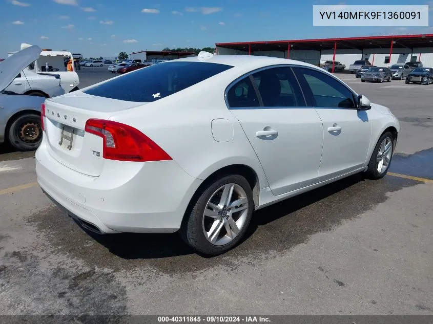 2015 Volvo S60 T5 Premier VIN: YV140MFK9F1360091 Lot: 40311845