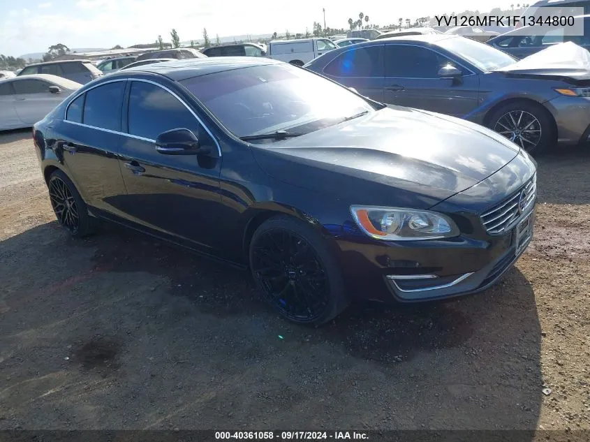 2015 Volvo S60 T5 Premier VIN: YV126MFK1F1344800 Lot: 40361058