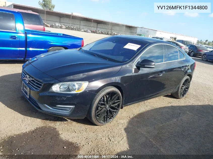 2015 Volvo S60 T5 Premier VIN: YV126MFK1F1344800 Lot: 40361058