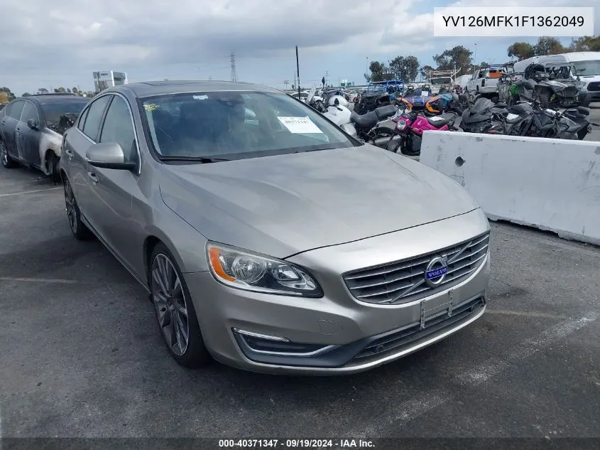 2015 Volvo S60 T5 Premier VIN: YV126MFK1F1362049 Lot: 40371347