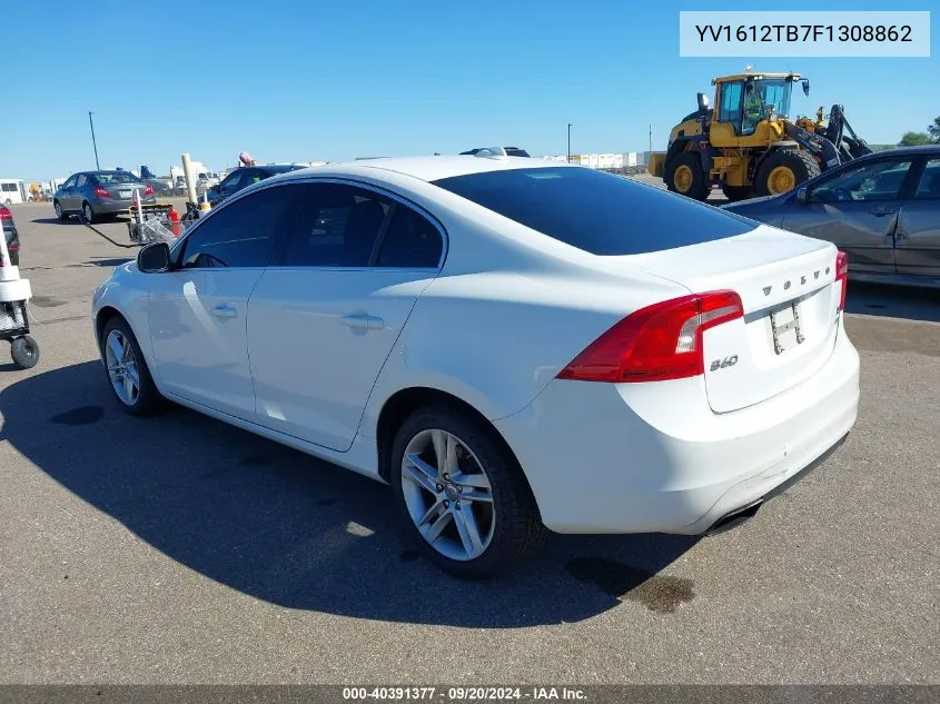 2015 Volvo S60 T5 Premier VIN: YV1612TB7F1308862 Lot: 40391377