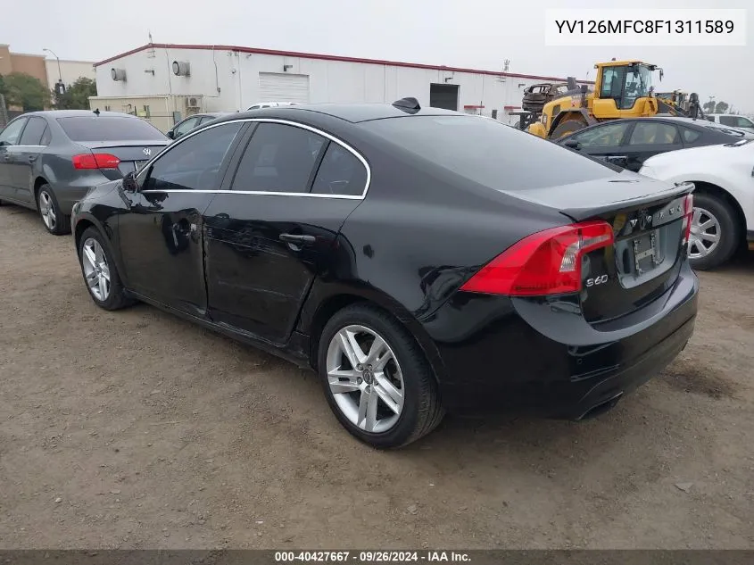 2015 Volvo S60 T5 Premier Plus VIN: YV126MFC8F1311589 Lot: 40427667