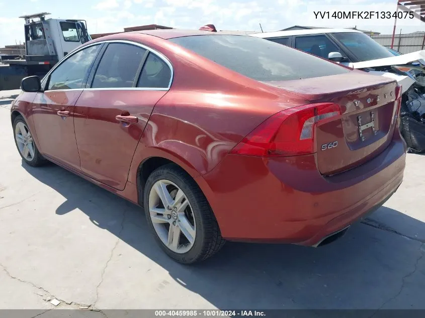 2015 Volvo S60 T5 Premier VIN: YV140MFK2F1334075 Lot: 40459985