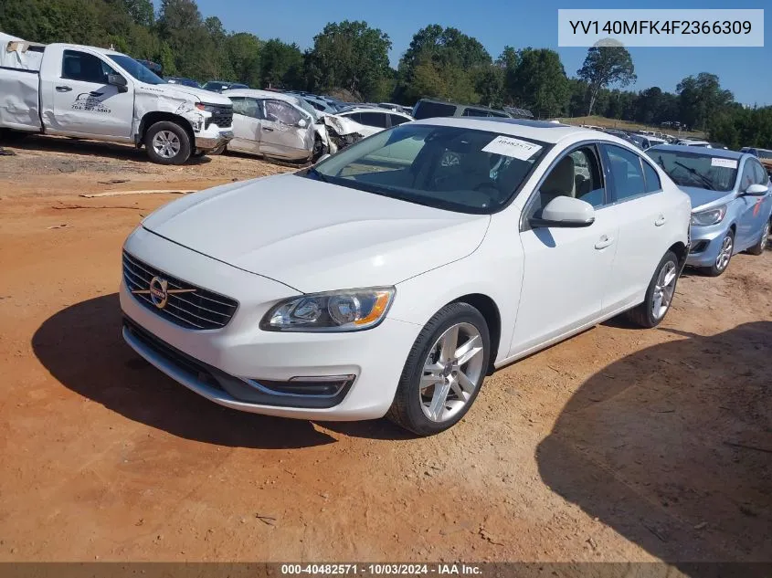 2015 Volvo S60 T5 Premier VIN: YV140MFK4F2366309 Lot: 40482571