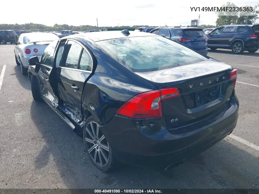 YV149MFM4F2336363 2015 Volvo S60 T6 Drive-E Platinum