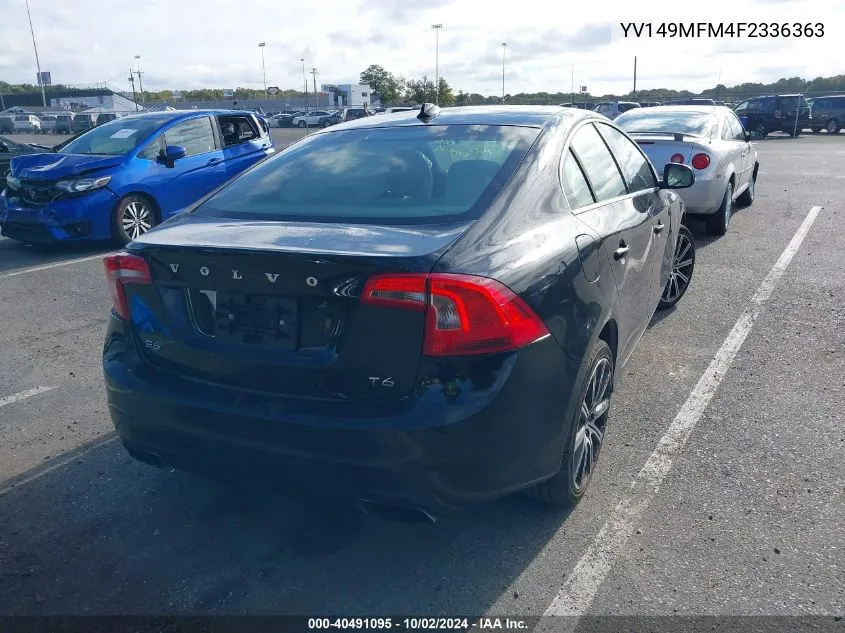 2015 Volvo S60 T6 Drive-E Platinum VIN: YV149MFM4F2336363 Lot: 40491095