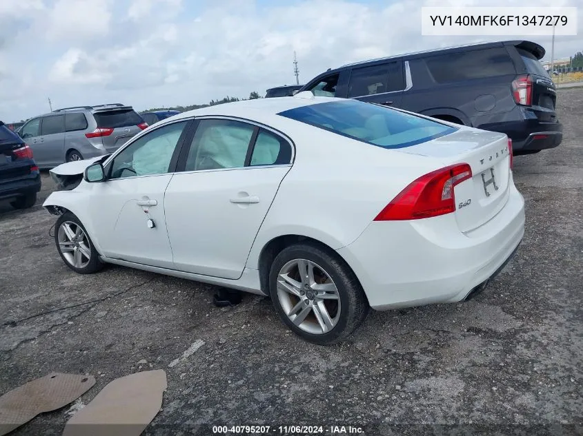 2015 Volvo S60 T5 Premier VIN: YV140MFK6F1347279 Lot: 40795207