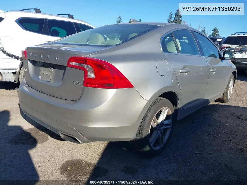 2015 Volvo S60 T5 Premier VIN: YV126MFK7F1350293 Lot: 40795971