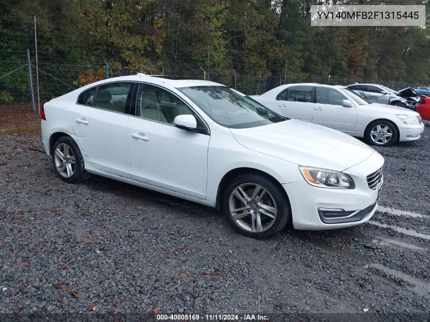 2015 Volvo S60 T5 Premier VIN: YV140MFB2F1315445 Lot: 40805169