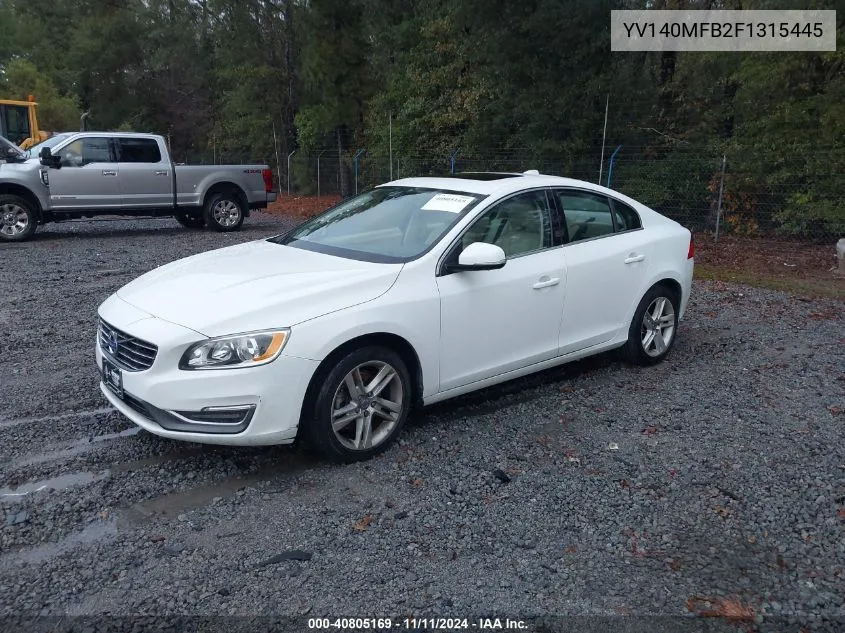 2015 Volvo S60 T5 Premier VIN: YV140MFB2F1315445 Lot: 40805169