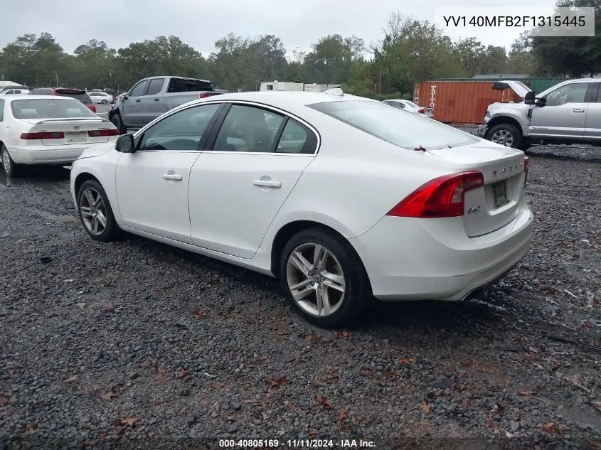 2015 Volvo S60 T5 Premier VIN: YV140MFB2F1315445 Lot: 40805169