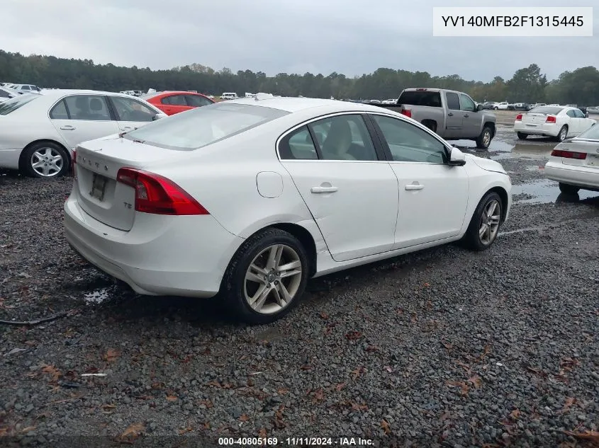 2015 Volvo S60 T5 Premier VIN: YV140MFB2F1315445 Lot: 40805169