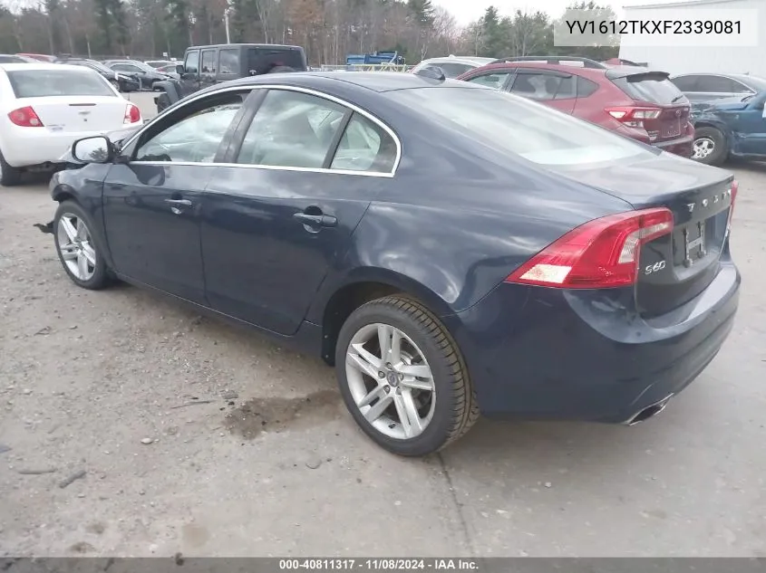 2015 Volvo S60 T5 Premier VIN: YV1612TKXF2339081 Lot: 40811317