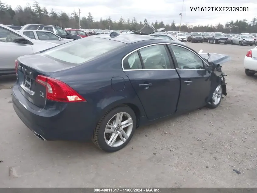 2015 Volvo S60 T5 Premier VIN: YV1612TKXF2339081 Lot: 40811317