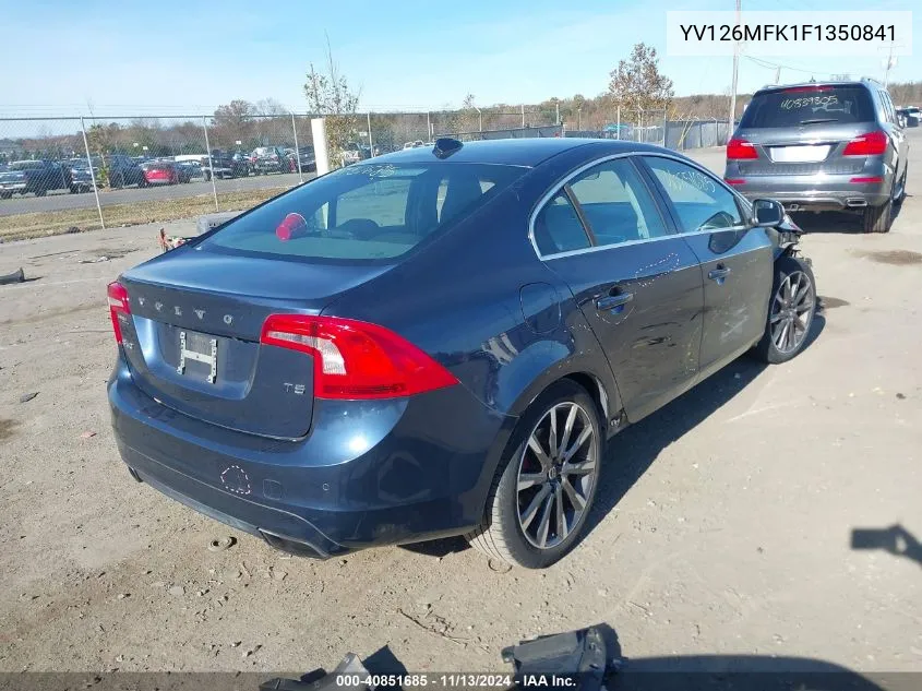 2015 Volvo S60 T5 Premier VIN: YV126MFK1F1350841 Lot: 40851685