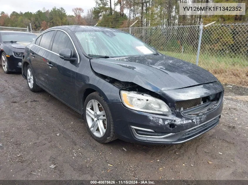 2015 Volvo S60 T5 Premier VIN: YV126MFK1F1342352 Lot: 40875626