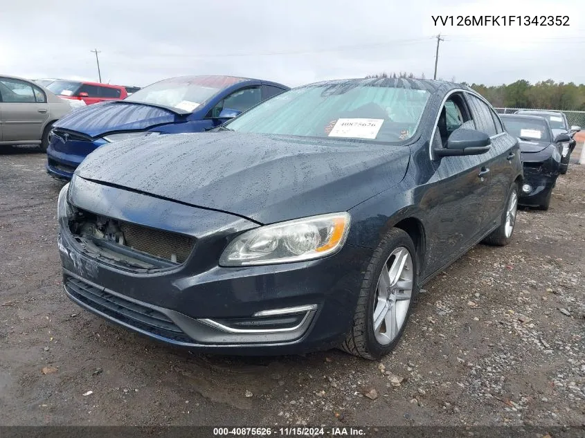 2015 Volvo S60 T5 Premier VIN: YV126MFK1F1342352 Lot: 40875626