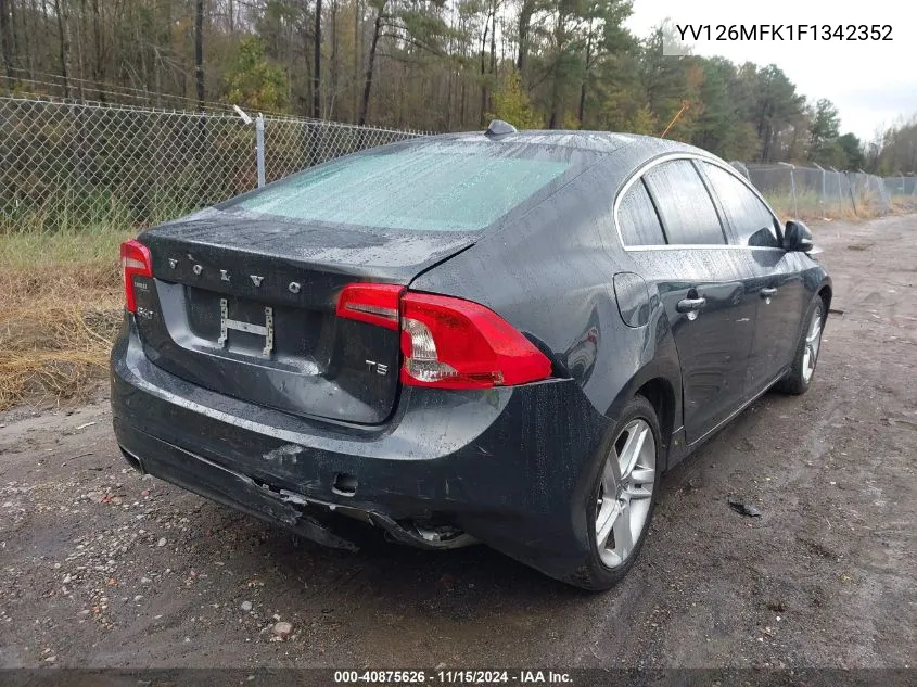 2015 Volvo S60 T5 Premier VIN: YV126MFK1F1342352 Lot: 40875626