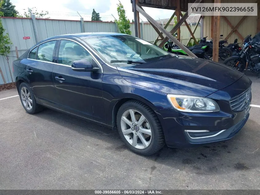 2016 Volvo S60 T5 Drive-E Premier VIN: YV126MFK9G2396655 Lot: 39556605