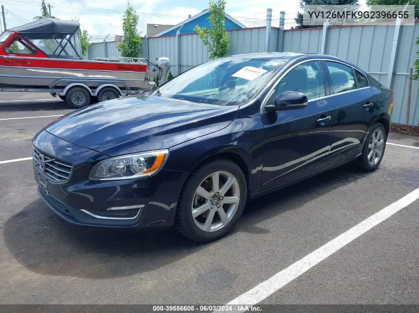 2016 Volvo S60 T5 Drive-E Premier VIN: YV126MFK9G2396655 Lot: 39556605