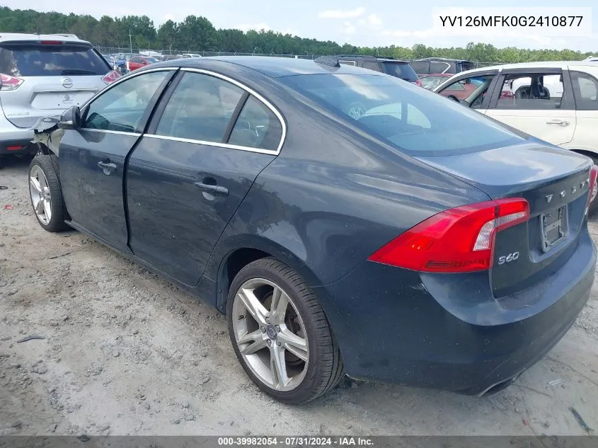 2016 Volvo S60 T5 Drive-E Premier VIN: YV126MFK0G2410877 Lot: 39982054