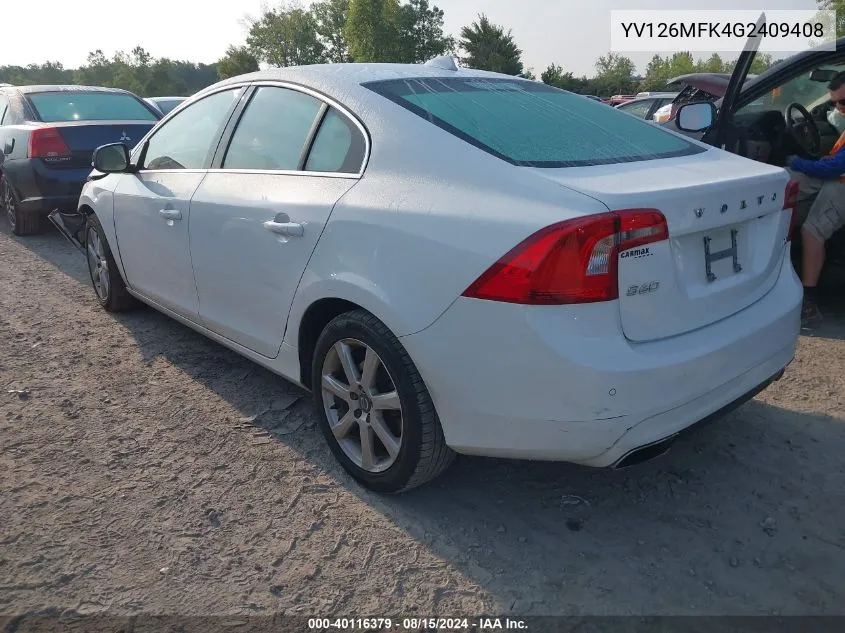 YV126MFK4G2409408 2016 Volvo S60 T5 Drive-E Premier