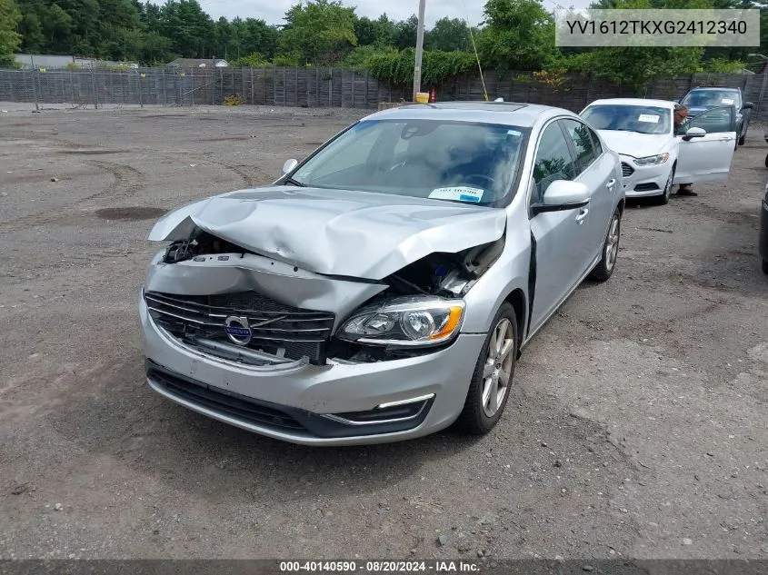 2016 Volvo S60 T5 Premier VIN: YV1612TKXG2412340 Lot: 40140590