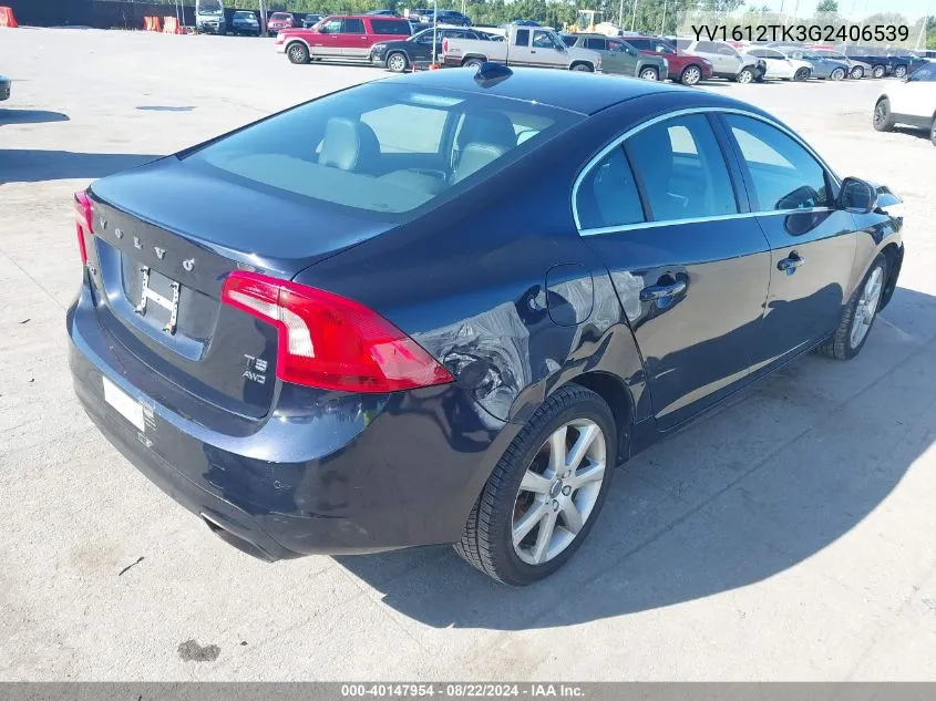 2016 Volvo S60 T5 Premier VIN: YV1612TK3G2406539 Lot: 40147954