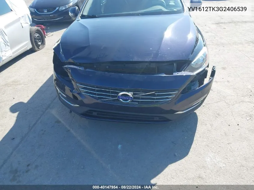 YV1612TK3G2406539 2016 Volvo S60 T5 Premier