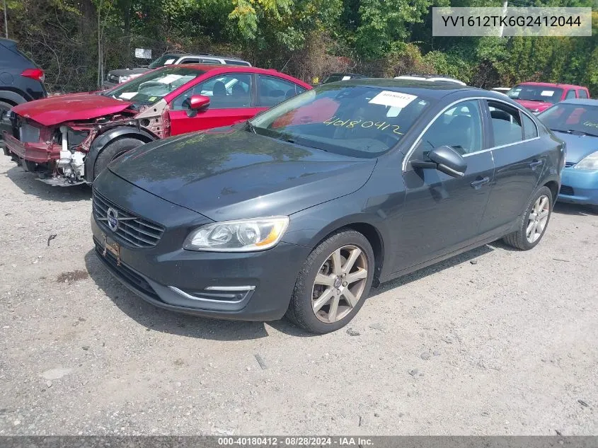 2016 Volvo S60 T5 Premier VIN: YV1612TK6G2412044 Lot: 40180412