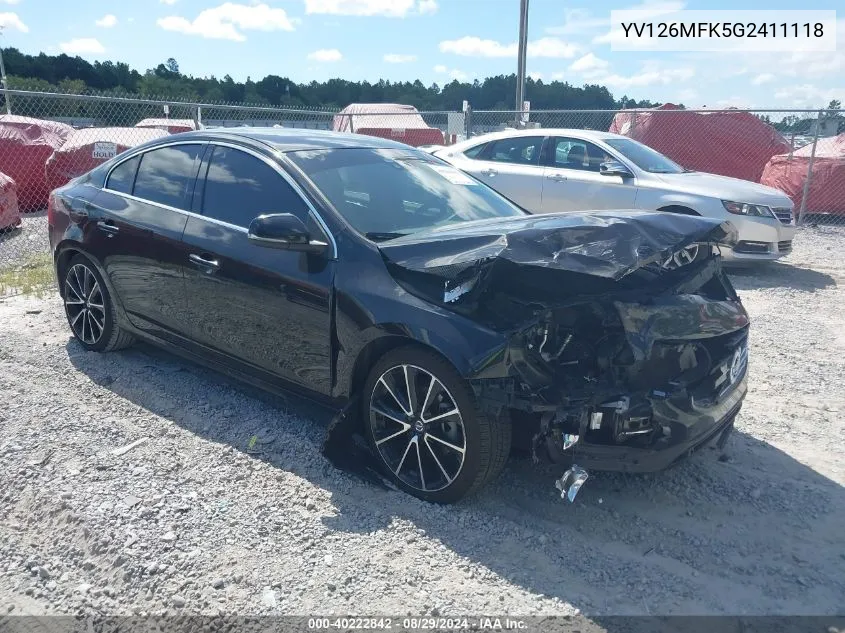 YV126MFK5G2411118 2016 Volvo S60 T5 Drive-E Premier