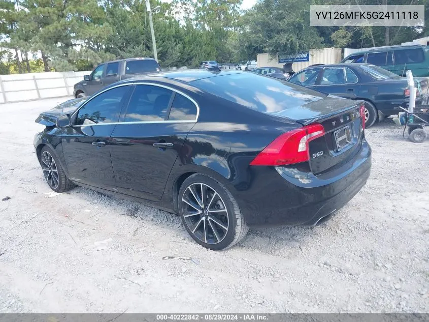 YV126MFK5G2411118 2016 Volvo S60 T5 Drive-E Premier