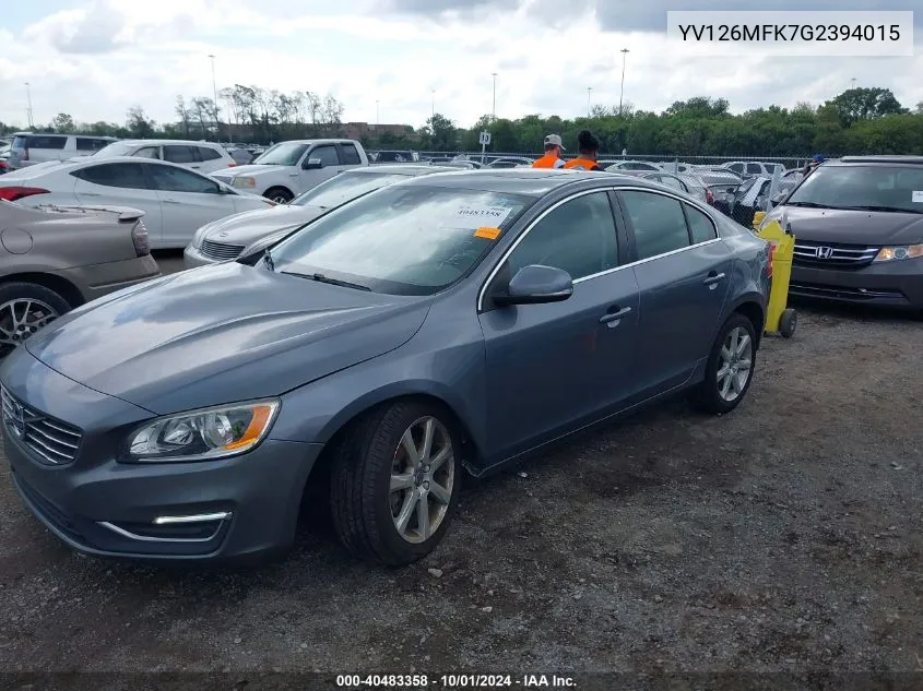 YV126MFK7G2394015 2016 Volvo S60 Premier