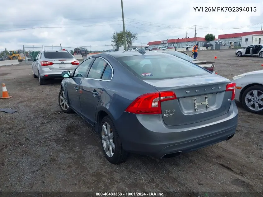 YV126MFK7G2394015 2016 Volvo S60 Premier