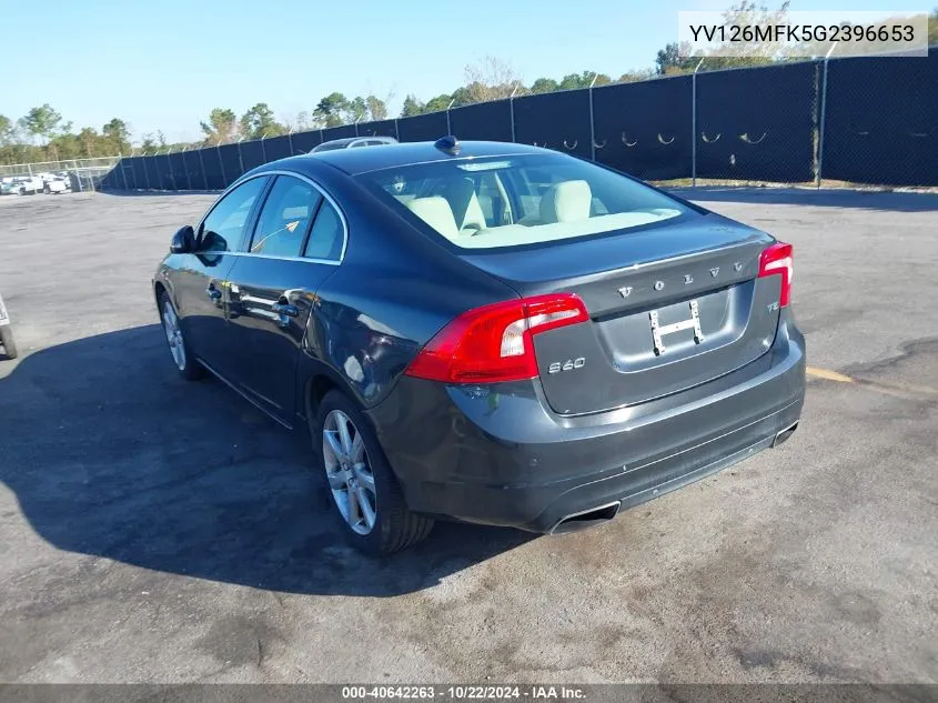 2016 Volvo S60 T5 Drive-E Premier VIN: YV126MFK5G2396653 Lot: 40642263