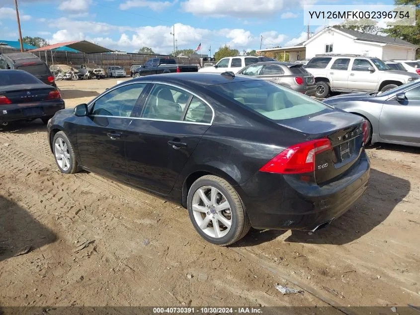 2016 Volvo S60 T5 Drive-E Premier VIN: YV126MFK0G2396754 Lot: 40730391