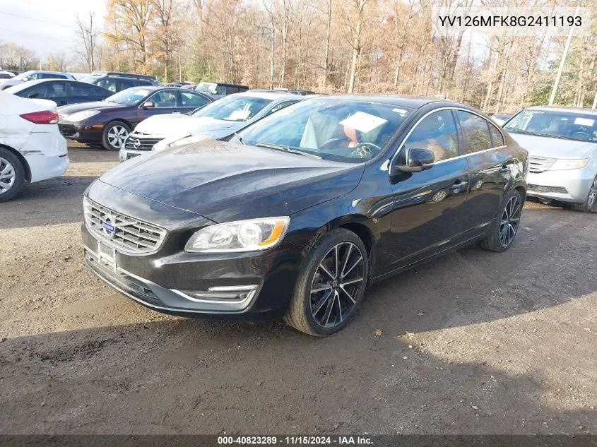 2016 Volvo S60 T5 Drive-E Premier VIN: YV126MFK8G2411193 Lot: 40823289