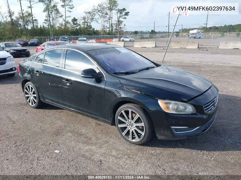 2016 Volvo S60 T6 Drive-E VIN: YV149MFK6G2397634 Lot: 40829133